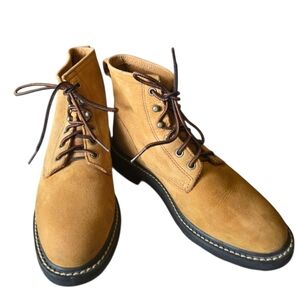 Ariat Tan Nu Buck Leather Lace Up Boots Booties Ankle Boots Winter Rugged 6.5B